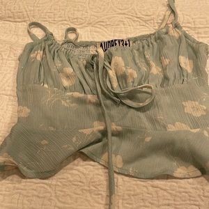 Light blue cute tank top